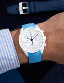 Curved Vertech Rubber Strap - Capri Blue - OM Luxury