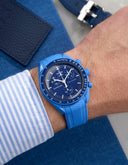 Curved Vertech Rubber Strap - Neptune Blue - OM Luxury