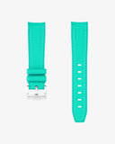 Curved Vertech Rubber Strap - Polar Lights Green - OM Luxury